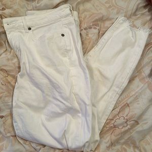 Loft Skinny Crop White Jeans